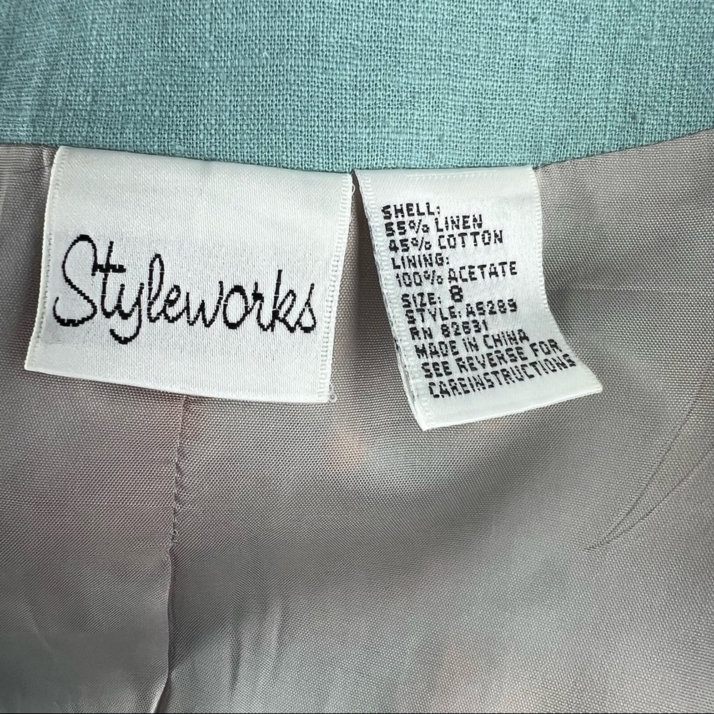 Vintage Linen Suit Mint Green Size 8 - Picture 13 of 13